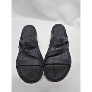 Crocs Swift water Seasonal Sandal Slide Lightweight All Black Size 8
